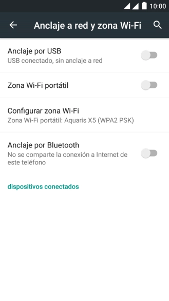 Pulsa Configurar zona Wi-FI.