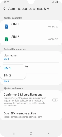 Pulsa la tarjeta SIM deseada.