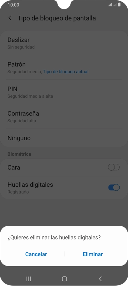 Pulsa Eliminar.