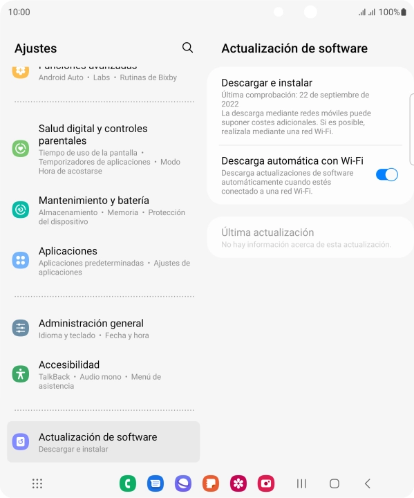 Pulsa Descargar e instalar. Si hay una versión de software nueva disponible, aparecerá ahora en la pantalla. Sigue las indicaciones de la pantalla para actualizar el software del teléfono.