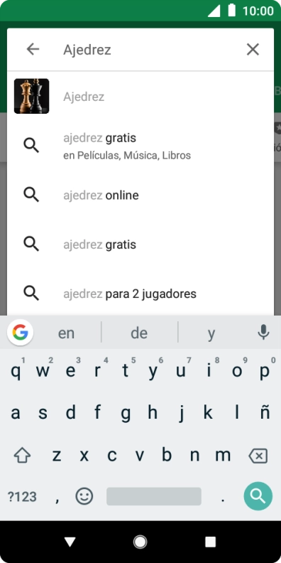 Introduce el nombre del tema o de la app y pulsa el icono de búsqueda.