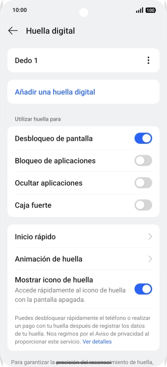 Pulsa los ajustes deseados.