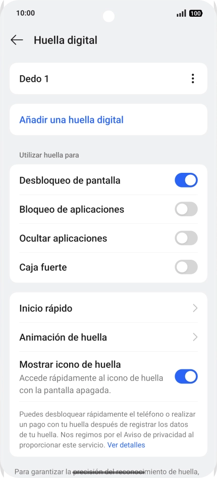 Pulsa los ajustes deseados.