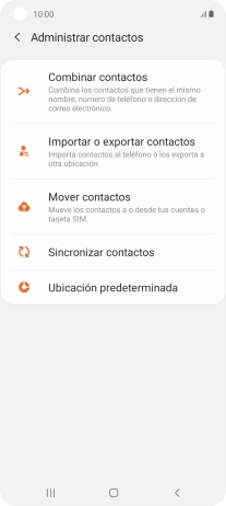 Pulsa Importar o exportar contactos.