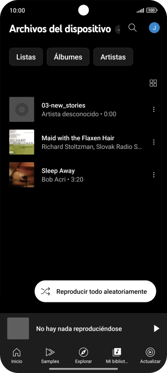 Pulsa el archivo de música deseado.