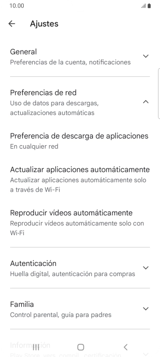 Pulsa Actualizar aplicaciones automáticamente.