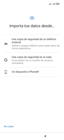 Pulsa la opción deseada y sigue las indicaciones de la pantalla para transferir contenido desde el otro teléfono y finalizar la activación de tu teléfono.