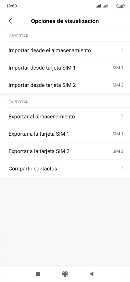 Pulsa Importar desde ‹tarjeta SIM›.
