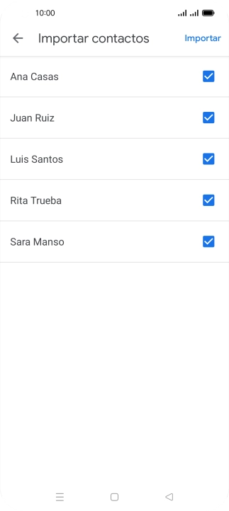 Pulsa en el campo junto a los contactos deseados para seleccionarlos.