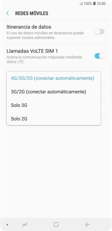 Pulsa el tipo de red deseado.