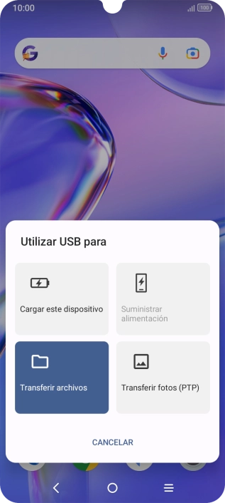 Pulsa Transferir archivos.