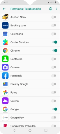 Pulsa el indicador junto a la app deseada para activar o desactivar la función.