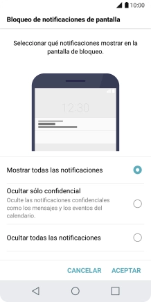 Pulsa el ajuste deseado.
