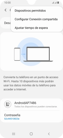 Pulsa Configurar Conexión compartida.