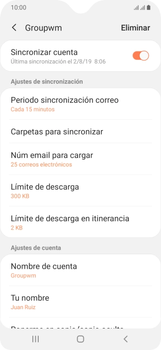 Pulsa el indicador junto a 