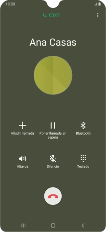 Pulsa el icono de finalizar llamada.