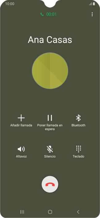 Pulsa el icono de finalizar llamada.