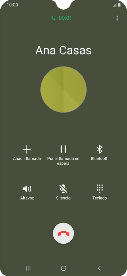 Pulsa el icono de finalizar llamada.