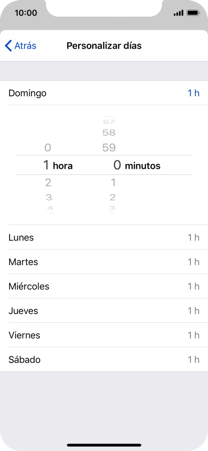 Selecciona el límite de tiempo deseado.