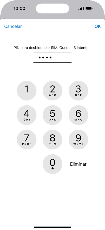 Introduce tu código PIN y pulsa OK.