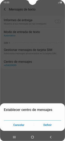 Introduce +34607003110 y pulsa Definir.
