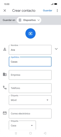 Pulsa Teléfono e introduce el número de teléfono deseado.