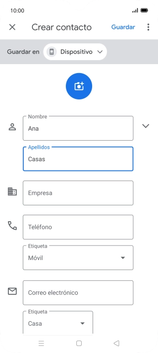 Pulsa Teléfono e introduce el número de teléfono deseado.