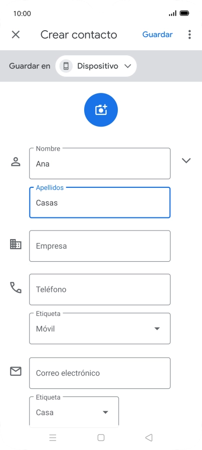 Pulsa Teléfono e introduce el número de teléfono deseado.