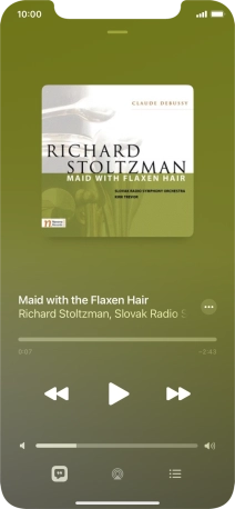 Pulsa la flecha hacia la derecha para ir al archivo de música siguiente.