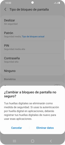 Pulsa Eliminar datos.