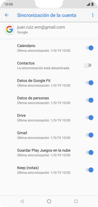 Pulsa el indicador junto a 