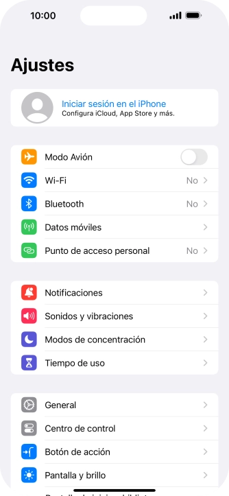 Pulsa Iniciar sesión en el iPhone.