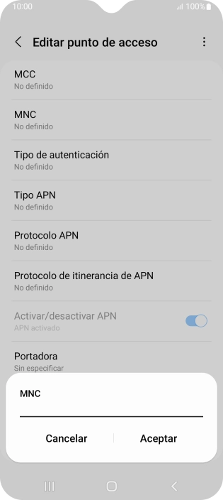 Introduce 01 y pulsa Aceptar.