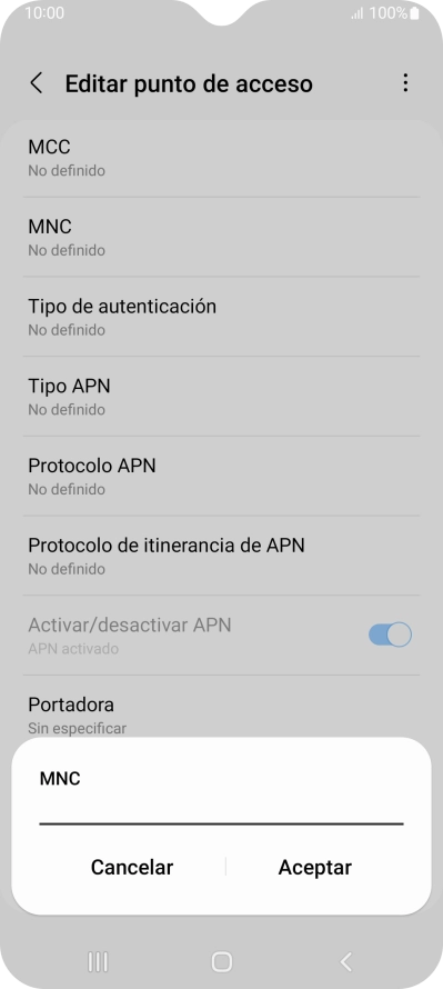 Introduce 01 y pulsa Aceptar.