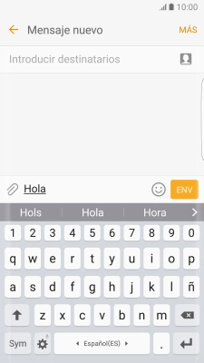 Las palabras sugeridas van apareciendo en la pantalla mientras escribes. Pulsa la flecha para ver más propuestas de palabras.