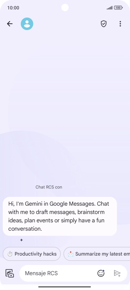 Pulsa en el campo de escritura.