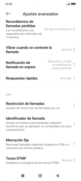 Pulsa Marcación fija.