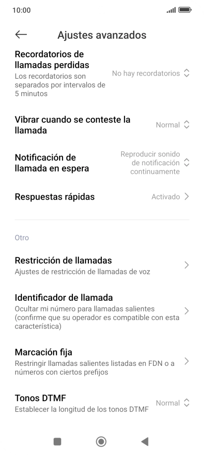 Pulsa Marcación fija.