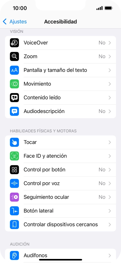 Pulsa una categoría bajo 