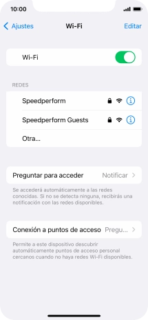 Pulsa la red wifi deseada e introduce la contraseña de esta red.