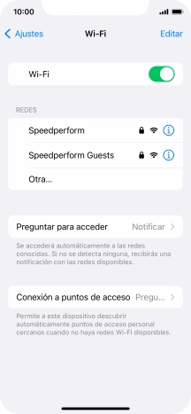 Pulsa la red wifi deseada e introduce la contraseña de esta red.