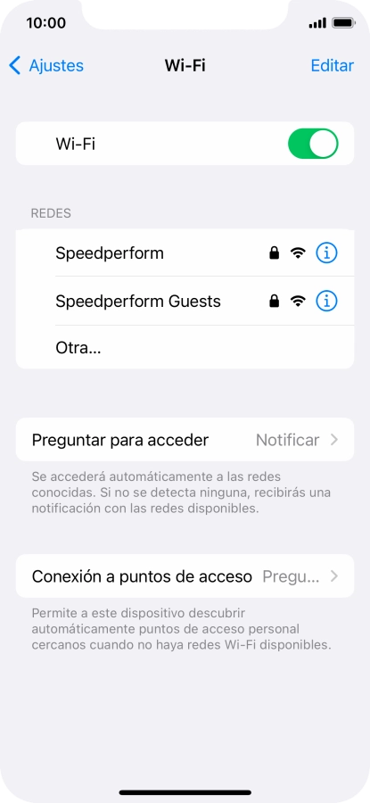 Pulsa la red wifi deseada e introduce la contraseña de esta red.