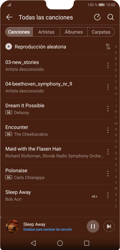 Pulsa el título de la canción en la parte inferior de la pantalla.