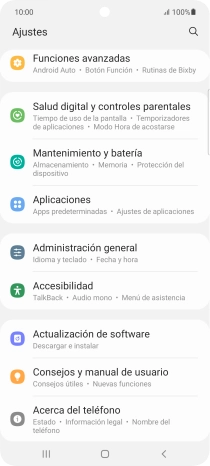 Pulsa Mantenimiento y batería.