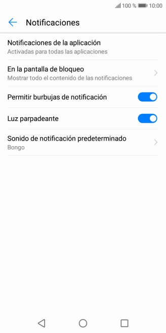 Pulsa Notificaciones de la aplicación.