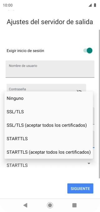 Pulsa Ninguno para desactivar la función.