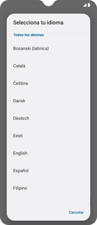 Pulsa el idioma deseado.