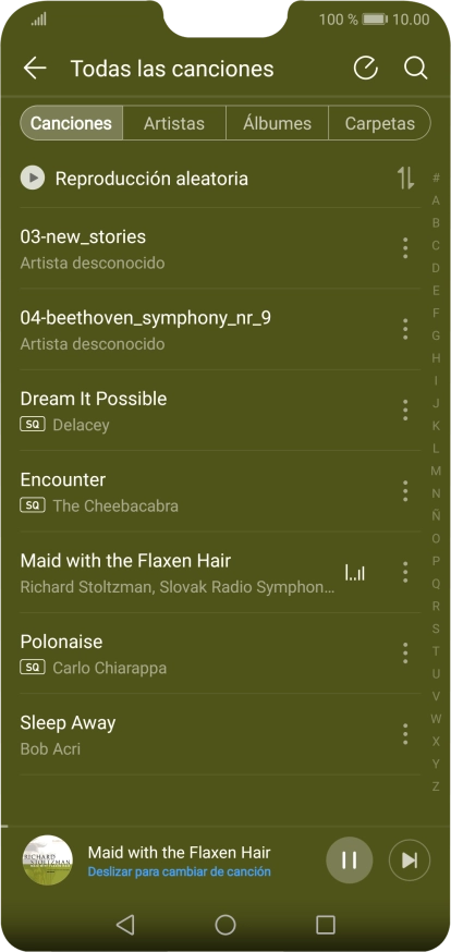 Pulsa el título de la canción en la parte inferior de la pantalla.
