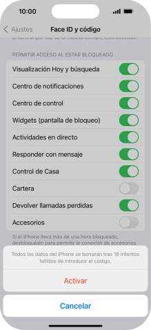 Si activas la función, pulsa Activar.