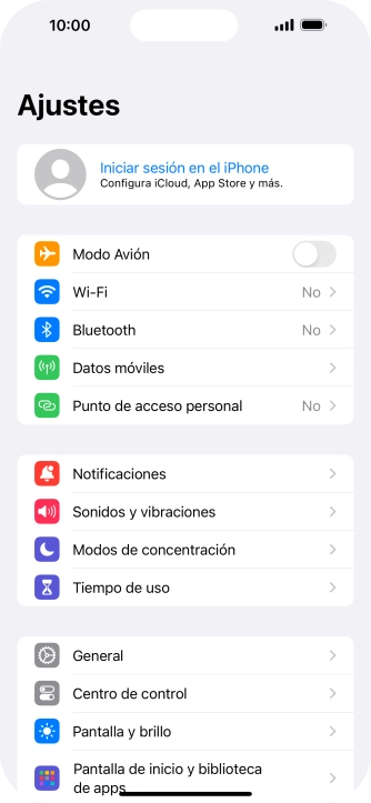 Pulsa Iniciar sesión en el iPhone.